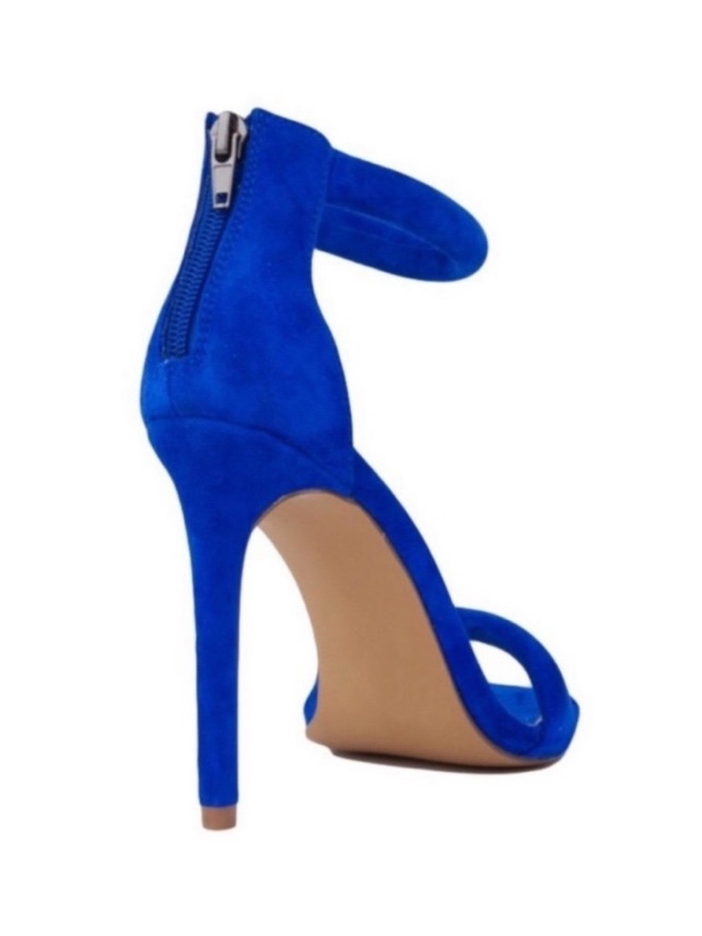 Stuart Weitzman Cobalt Blue Suede Stiletto Ankle-Zip Sandal